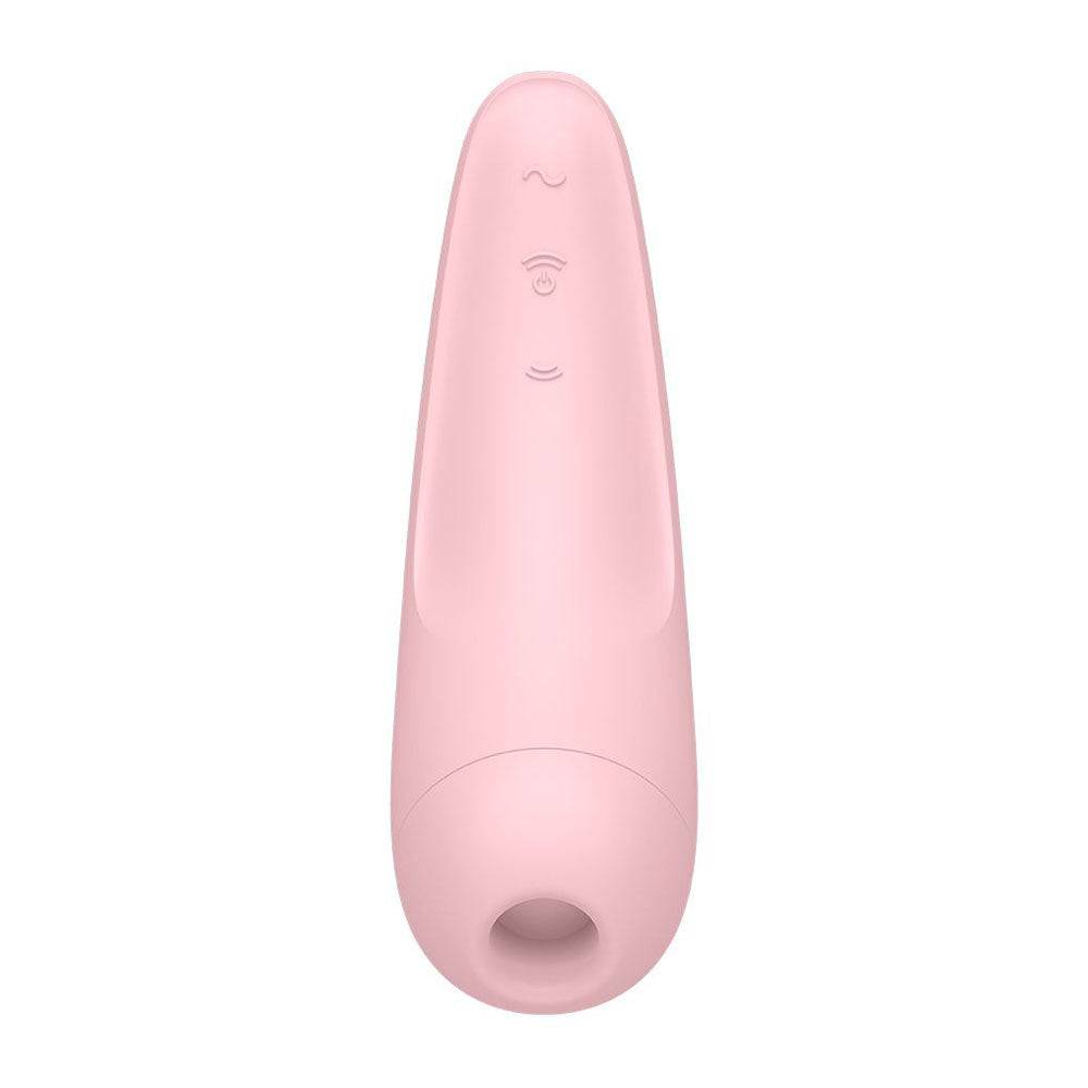 Satisfyer Curvy 2 Plus in pink, an app-enabled clitoral massager with sleek design and ergonomic shape.