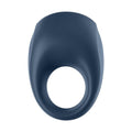 Satisfyer Pro App Enabled Strong One Cock Ring in blue, showcasing its sleek design and adjustable features.