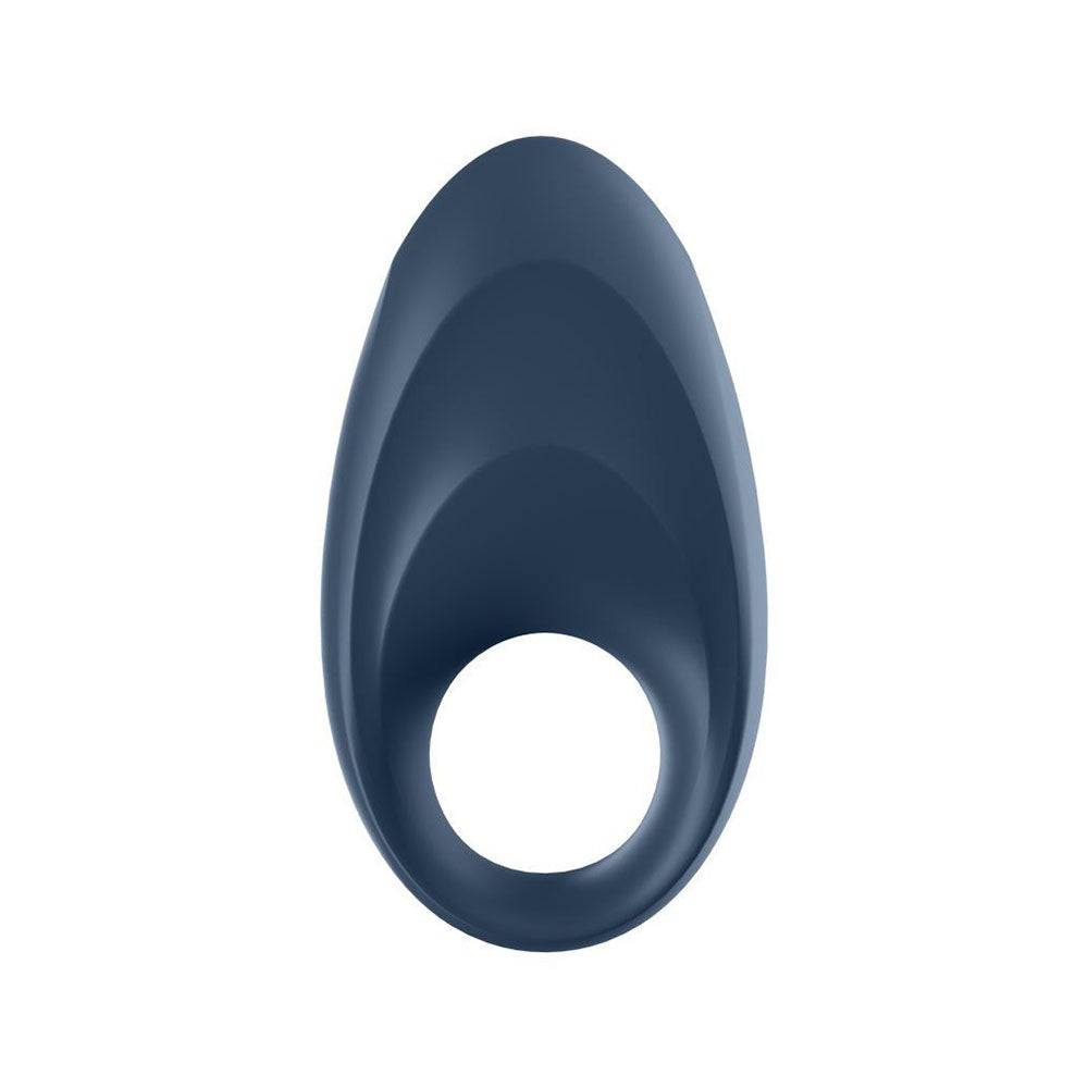 Satisfyer Mighty One Cock Ring in sleek black, featuring a textured design for enhanced pleasure and comfort.