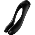 Satisfyer Pro Candy Cane Finger Vibrator in black, featuring a curved design for targeted stimulation.