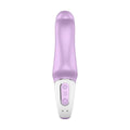Satisfyer Pro Charming Smile G-Spot vibrator in vibrant design with curved tip for targeted stimulation.