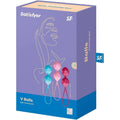 Satisfyer Pro set of 3 weighted dual training orgasm balls in various sizes for pelvic floor exercises.