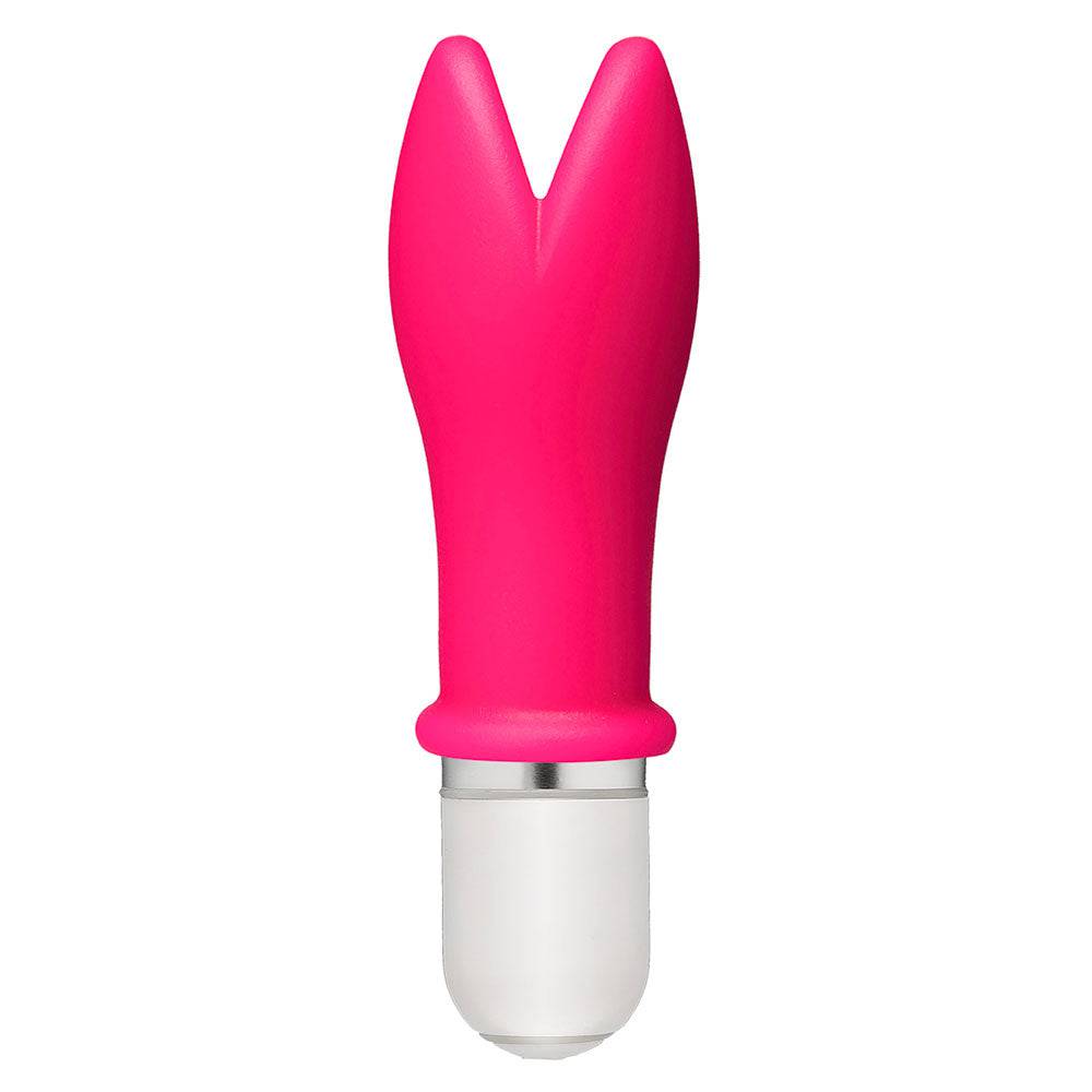 Doc Johnson American Pop Whaam Vibrator in vibrant rosa color with sleek design and textured surface for enhanced pleasure.