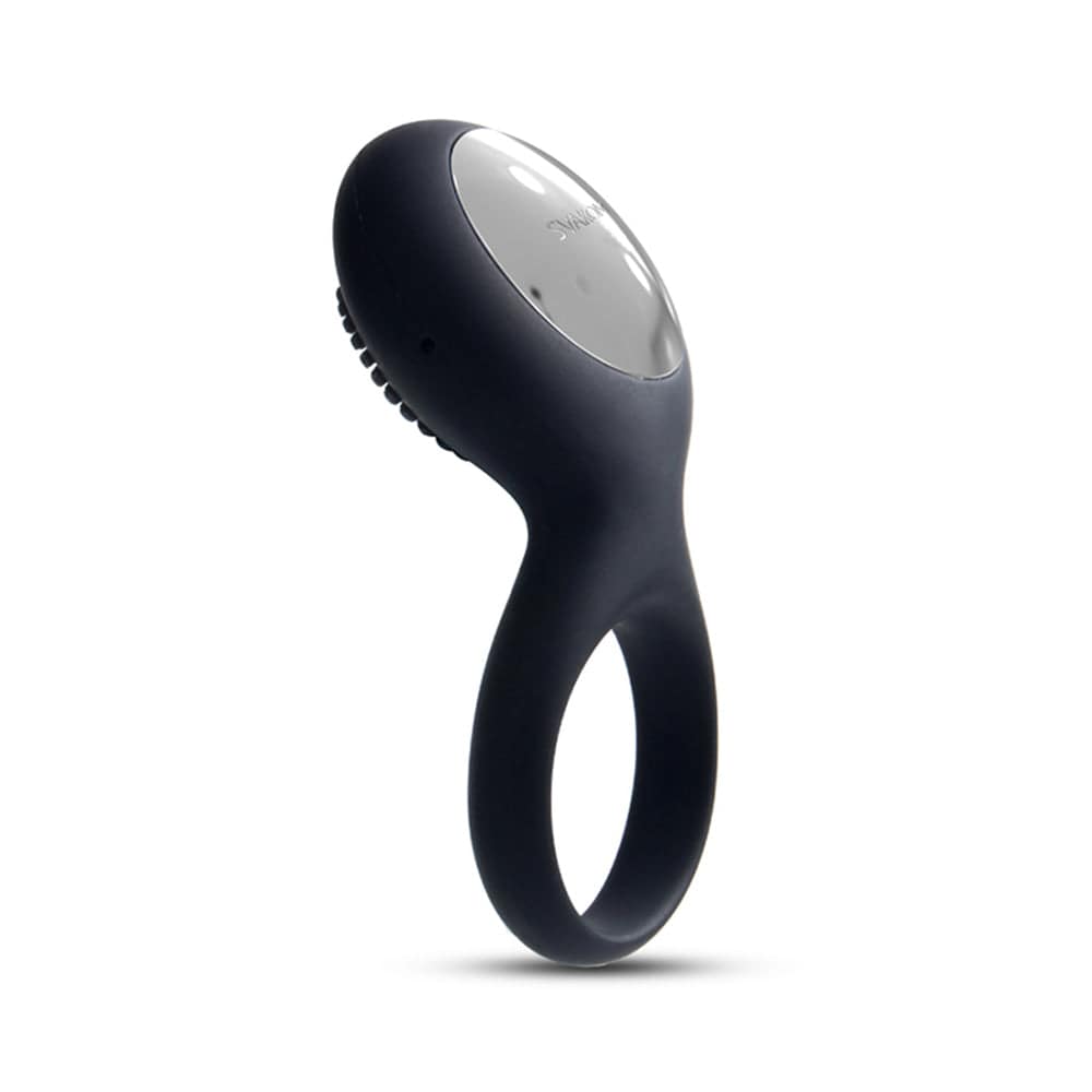 Svakom Tyler vibrating ring in sleek design, showcasing its soft silicone texture and ergonomic shape for comfort.