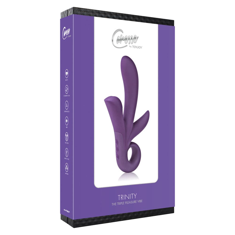 ToyJoy Trinity Triple Pleasure Vibrator in Lila, featuring three distinct pleasure points and a sleek, ergonomic design.