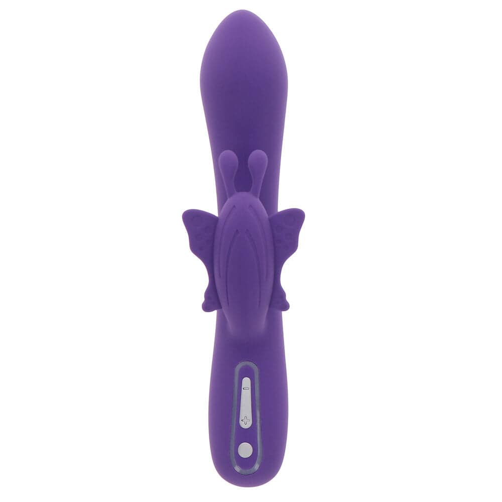 ToyJoy Love Rabbit vibrator in butterfly shape, showcasing vibrant colors and sleek design for intimate pleasure.