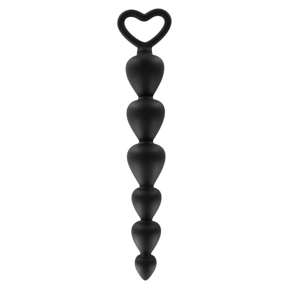 ToyJoy black anal beads with smooth design, featuring multiple graduated pearls for enhanced pleasure and comfort.