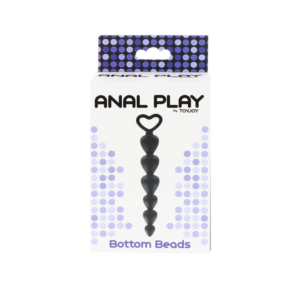 ToyJoy black anal beads with smooth design, featuring multiple graduated pearls for enhanced pleasure and comfort.