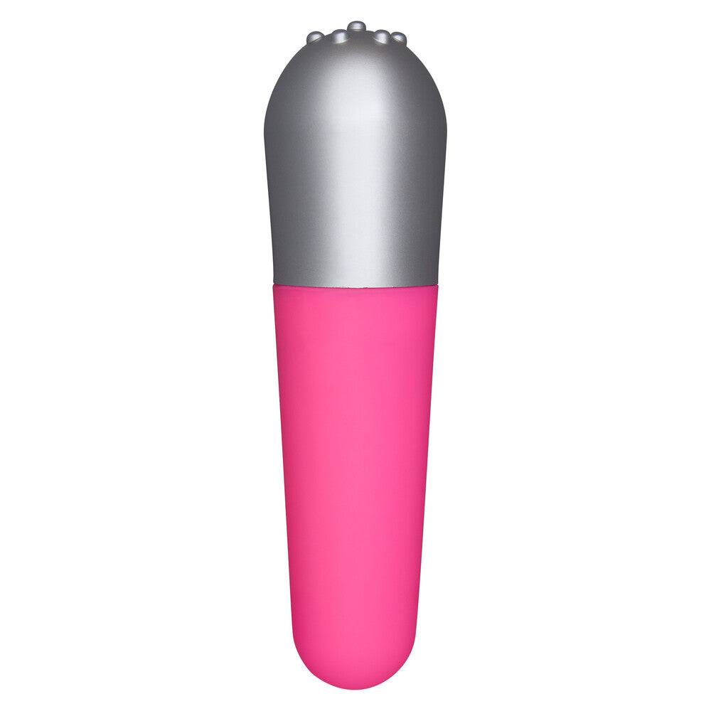 Funky Viberette mini vibrator in vibrant pink by ToyJoy, showcasing its sleek design and playful curves.