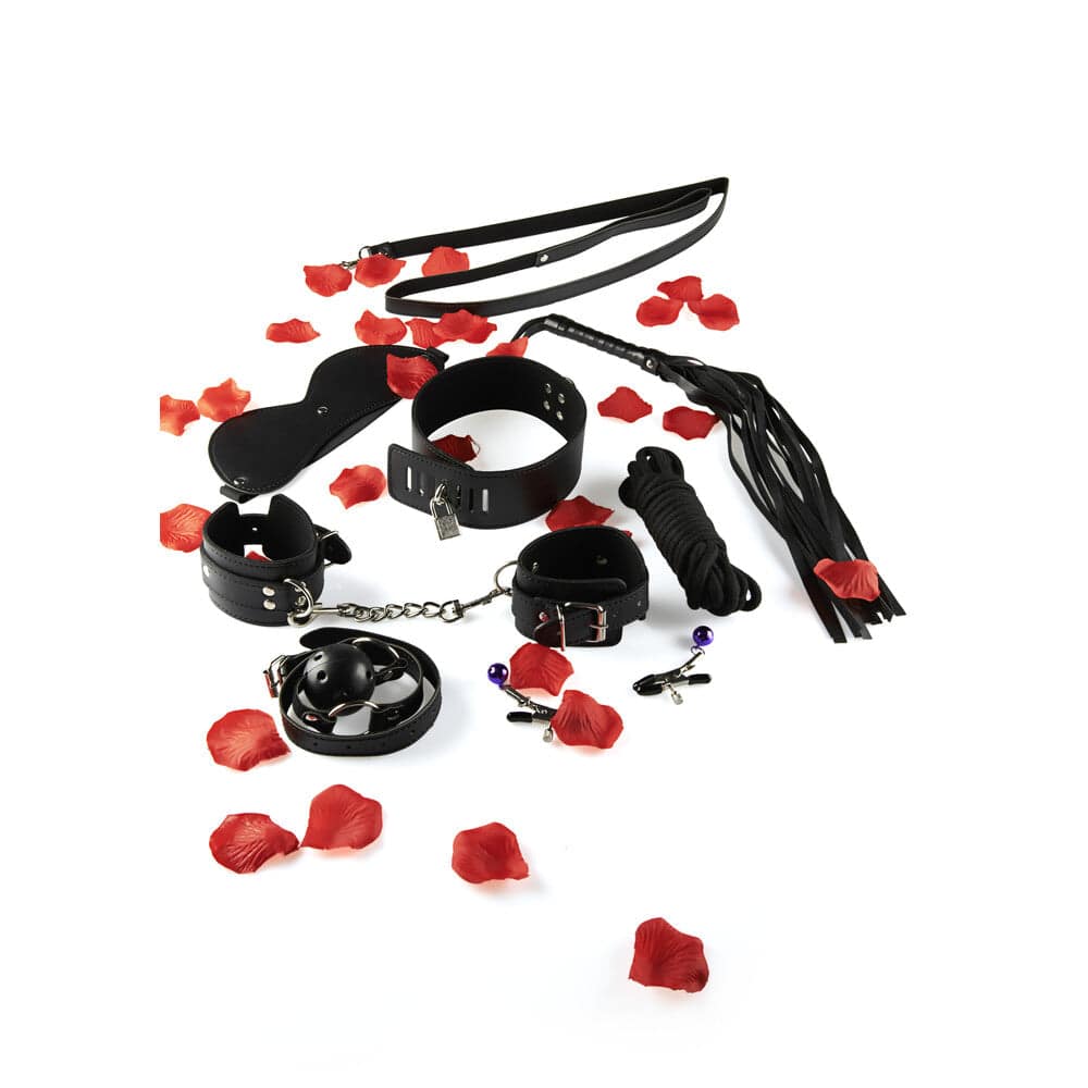 ToyJoy Amazing Bondage sex toy set featuring various restraints and accessories in vibrant colors on a neutral background.