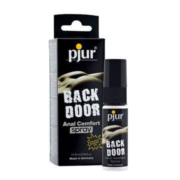 Pjur Back Door Anal Comfort Spray 20ml bottle with a sleek design, perfect for enhancing comfort during anal play.