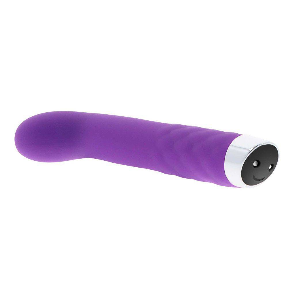 ToyJoy Smile Tickle My Senses Lila Mini G Spot Vibe in vibrant purple with curved design for targeted stimulation.