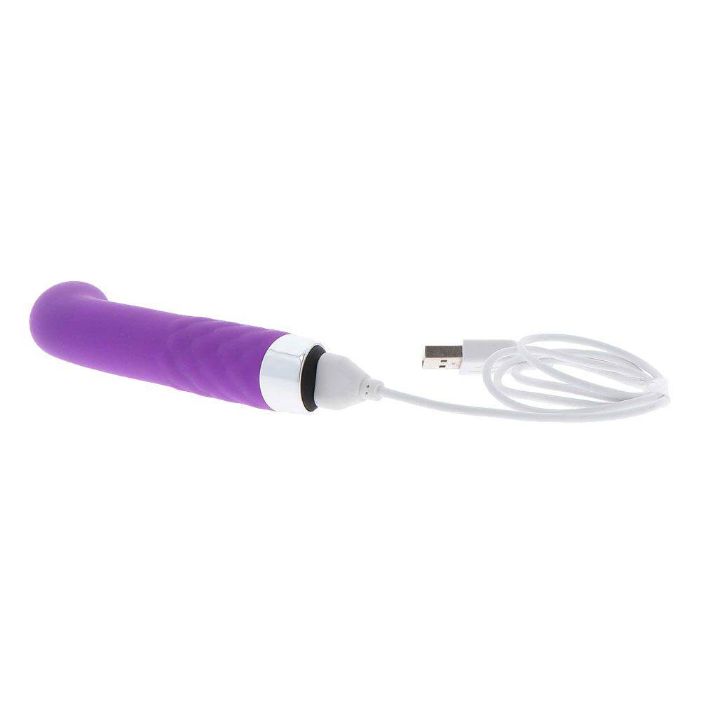 ToyJoy Smile Tickle My Senses Lila Mini G Spot Vibe in vibrant purple with a curved design for targeted stimulation.
