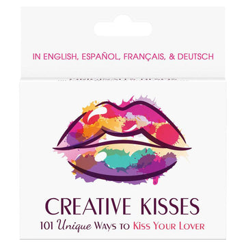 Kheper Games Creative Kisses card game packaging with colorful graphics and playful design.