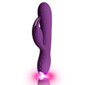 Rocks Off Flutter Rabbit Lila, a vibrant purple rabbit vibrator with textured ears and a sleek design for pleasure.
