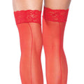 Leg Avenue red stockings with back seam, UK size 6 to 12, showcasing a sleek design and elegant finish.
