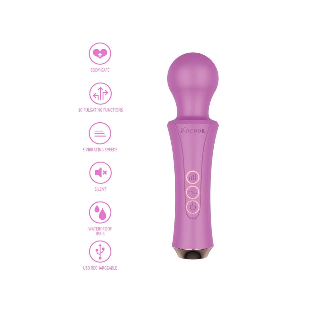 Xocoon The Personal Wand in Lila color, featuring an ergonomic design and soft silicone finish for comfortable use.
