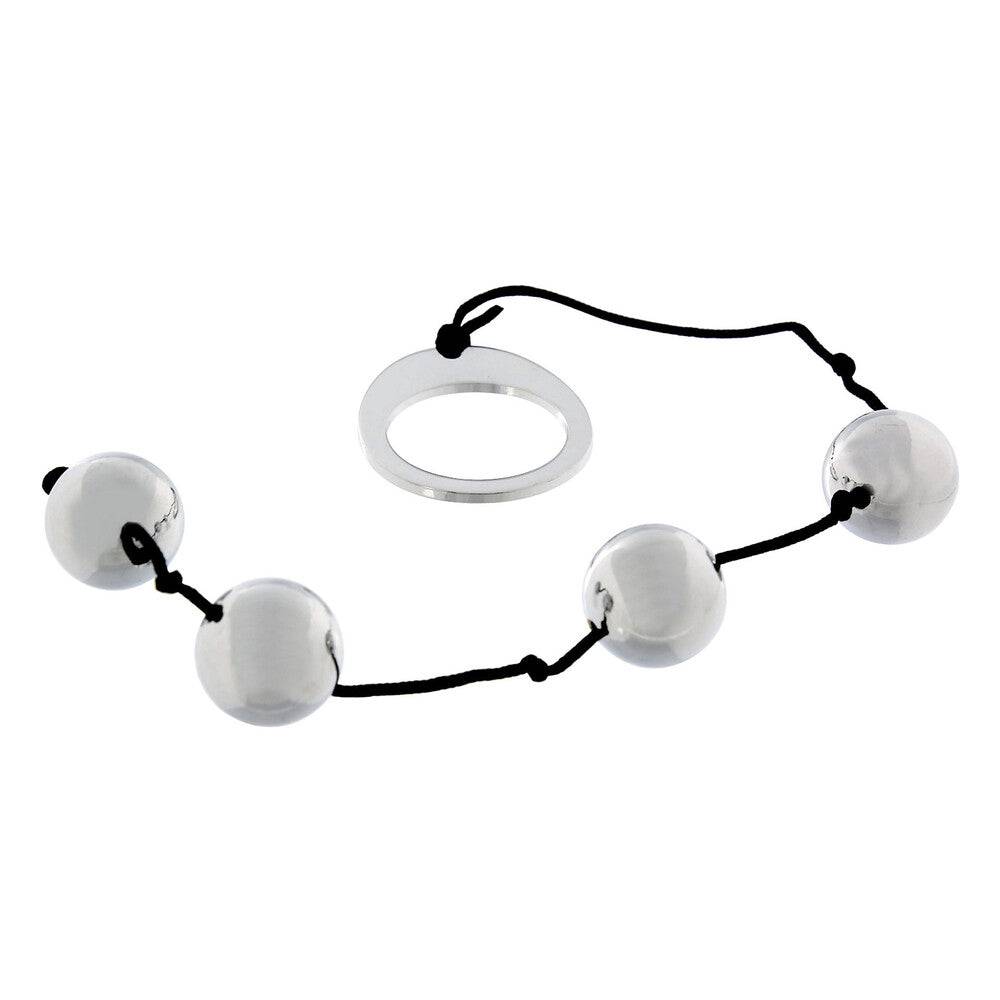 Heavy metal anal beads by Seven Creations, featuring a sleek design and smooth finish for enhanced pleasure.