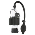 Seven Creations Power Pump vibrating penis pump with clear cylinder and ergonomic handle for enhanced performance.