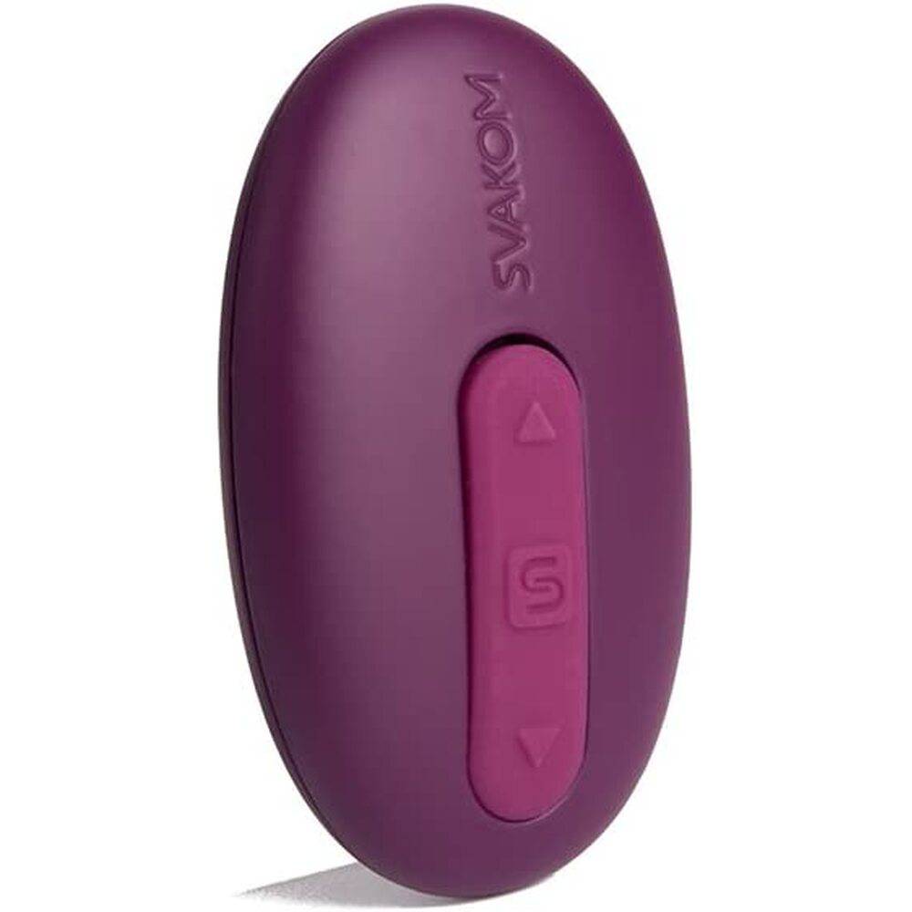 Svakom Elva remote-controlled vibrating bullet in purple with sleek design and easy-to-use controls.