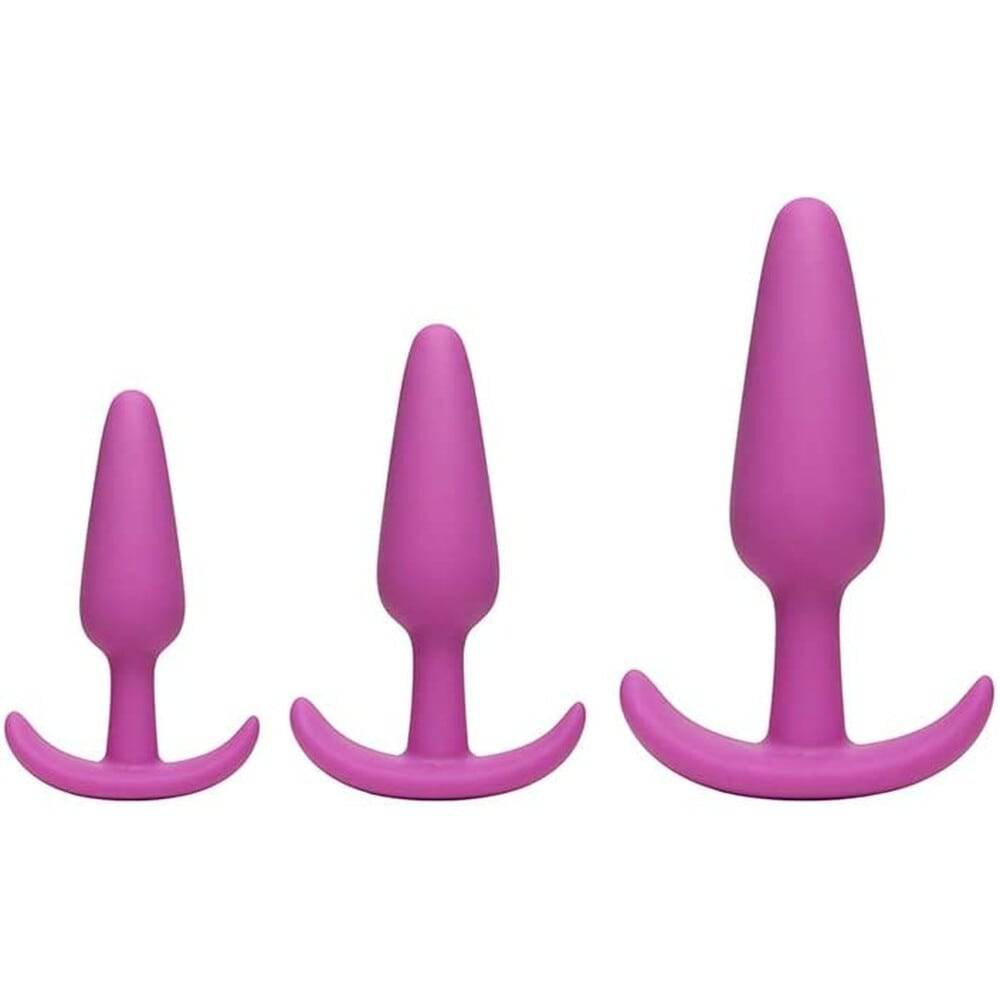 Doc Johnson Mood Naughty 1 Butt Plug Trainer Set featuring three varying sizes for comfortable anal training.