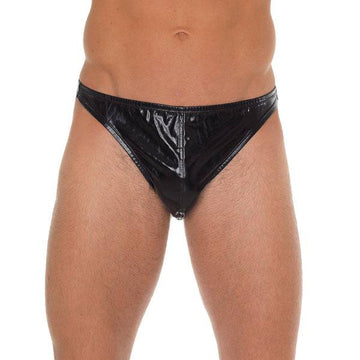 Rimba Herr Svart Glänsande GString featuring a sleek, shiny design for a stylish and comfortable fit.