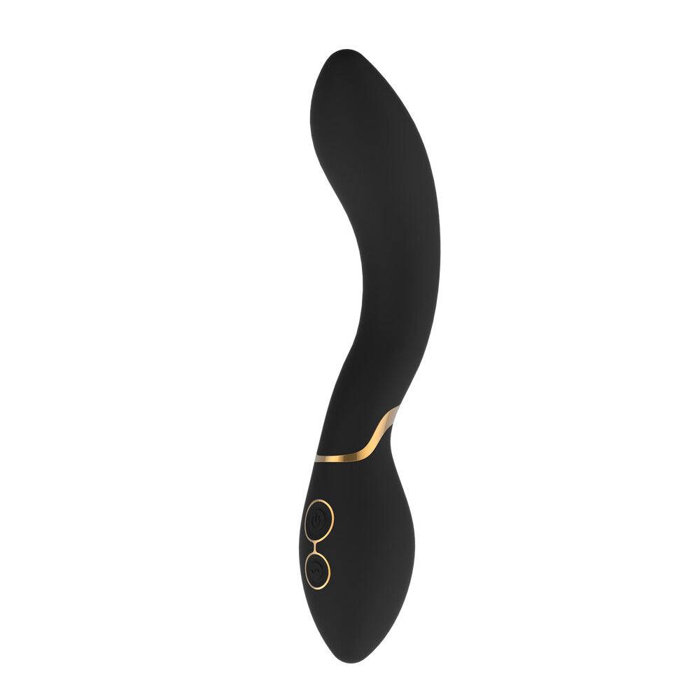 Dream Toys Elite Josephine Svart Vibrator, sleek black design with ergonomic shape and textured silicone surface.