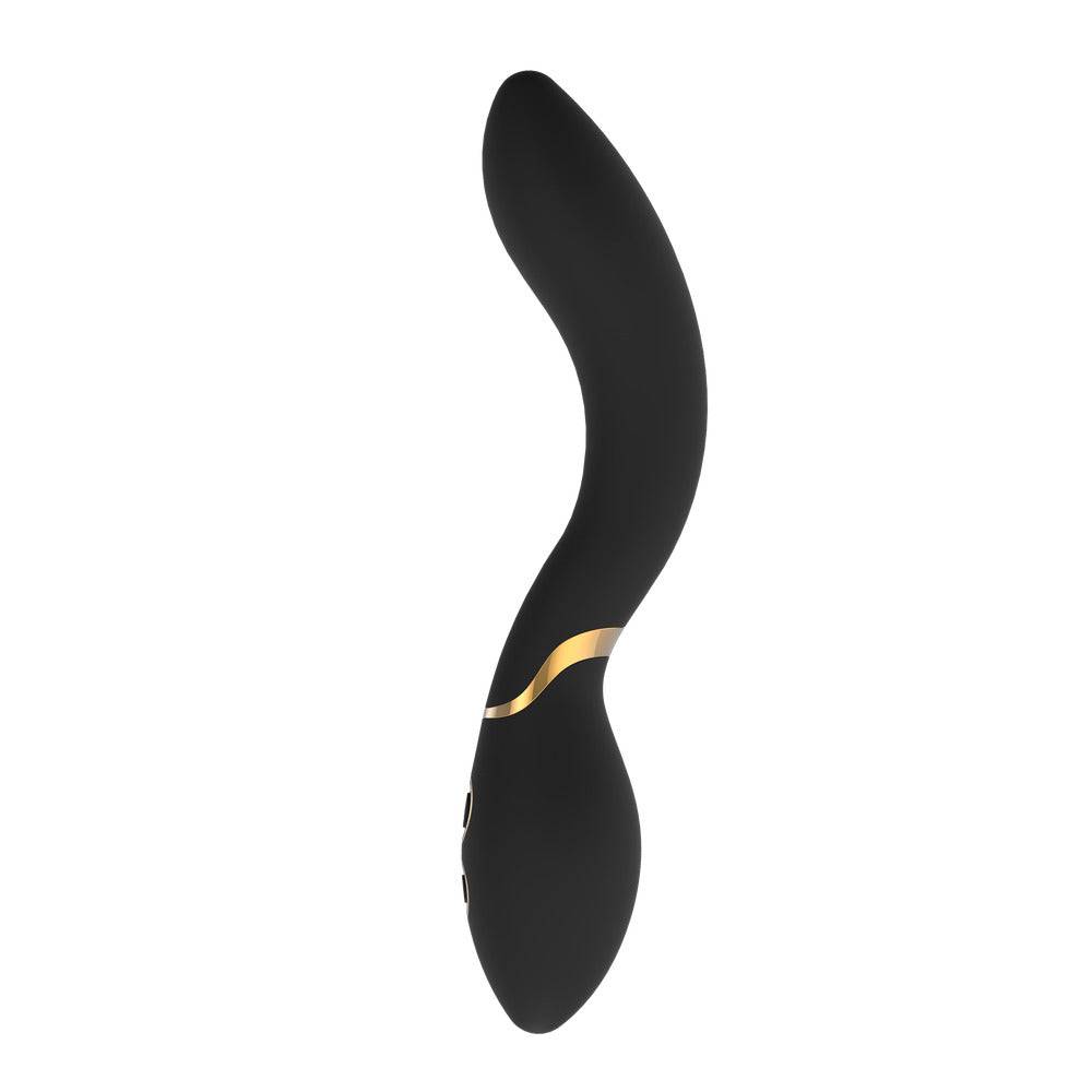 Dream Toys Elite Josephine Svart Vibrator, sleek black design with ergonomic shape and textured silicone surface.