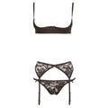 Cottelli Collection black half bra set featuring delicate lace detailing and adjustable straps.