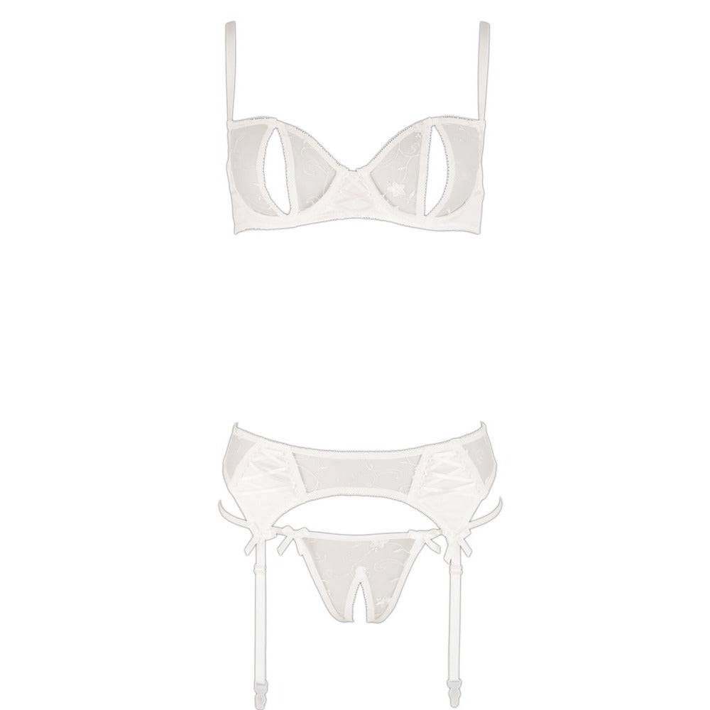 Cottelli Collection delicate bra set featuring lace details and adjustable straps in elegant design.