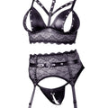 Cottelli Bondage set featuring adjustable straps and cuffs in a sleek black design for intimate play.