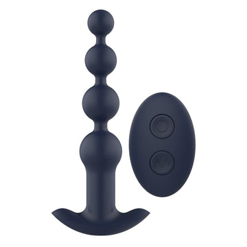 Dream Toys Apollo remote-controlled vibrating anal beads in a sleek design, showcasing multiple beads and control features.