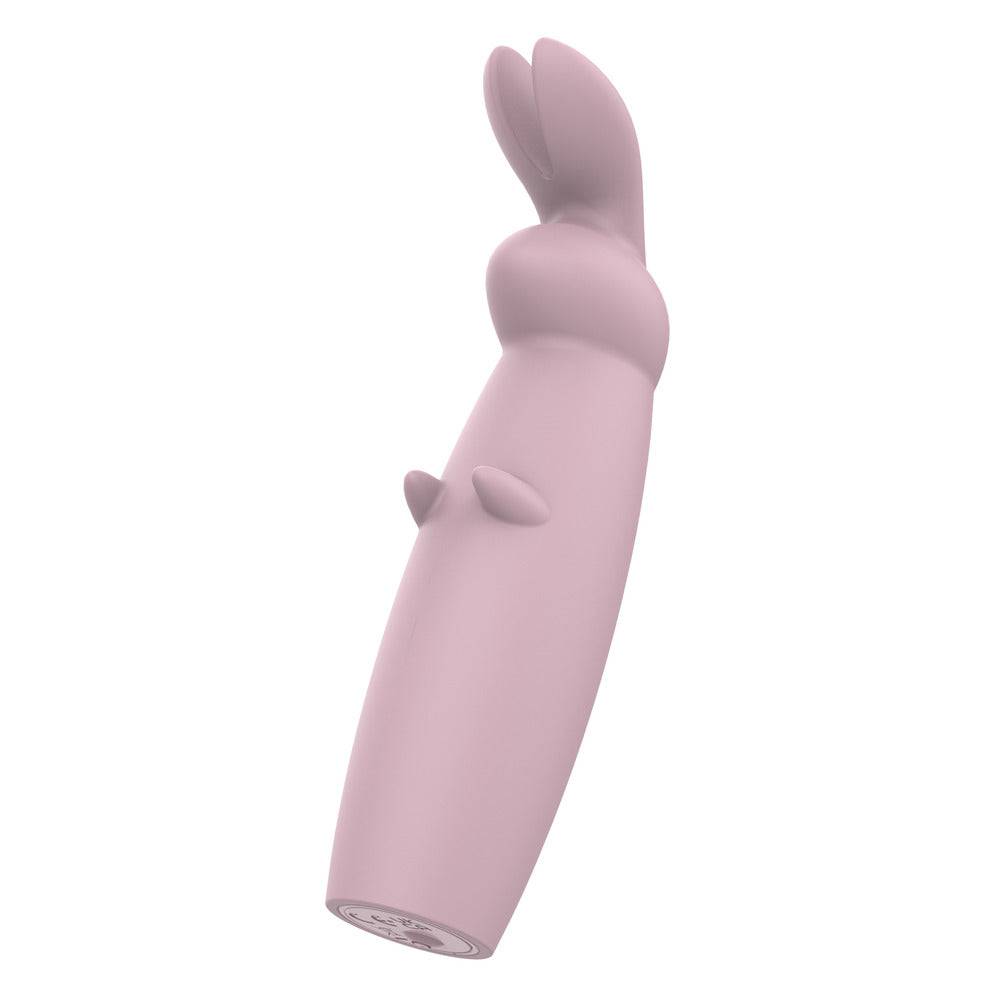 Nude Hazel Mini Rabbit Massager by Dream Toys, featuring dual motors and a sleek design, ideal for targeted stimulation.