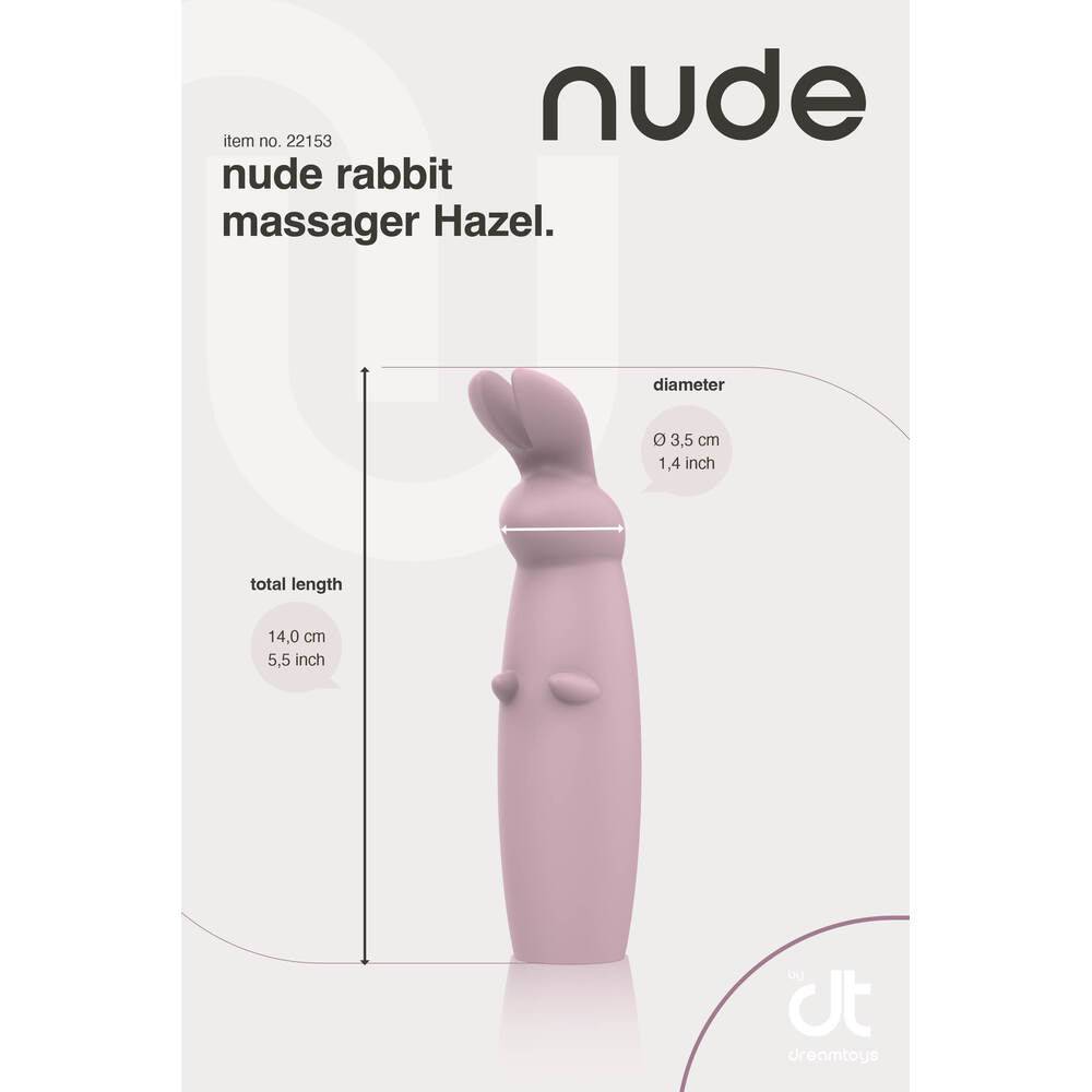 Nude Hazel Mini Rabbit massage toy by Dream Toys, featuring a sleek design and dual stimulation rabbit ears.