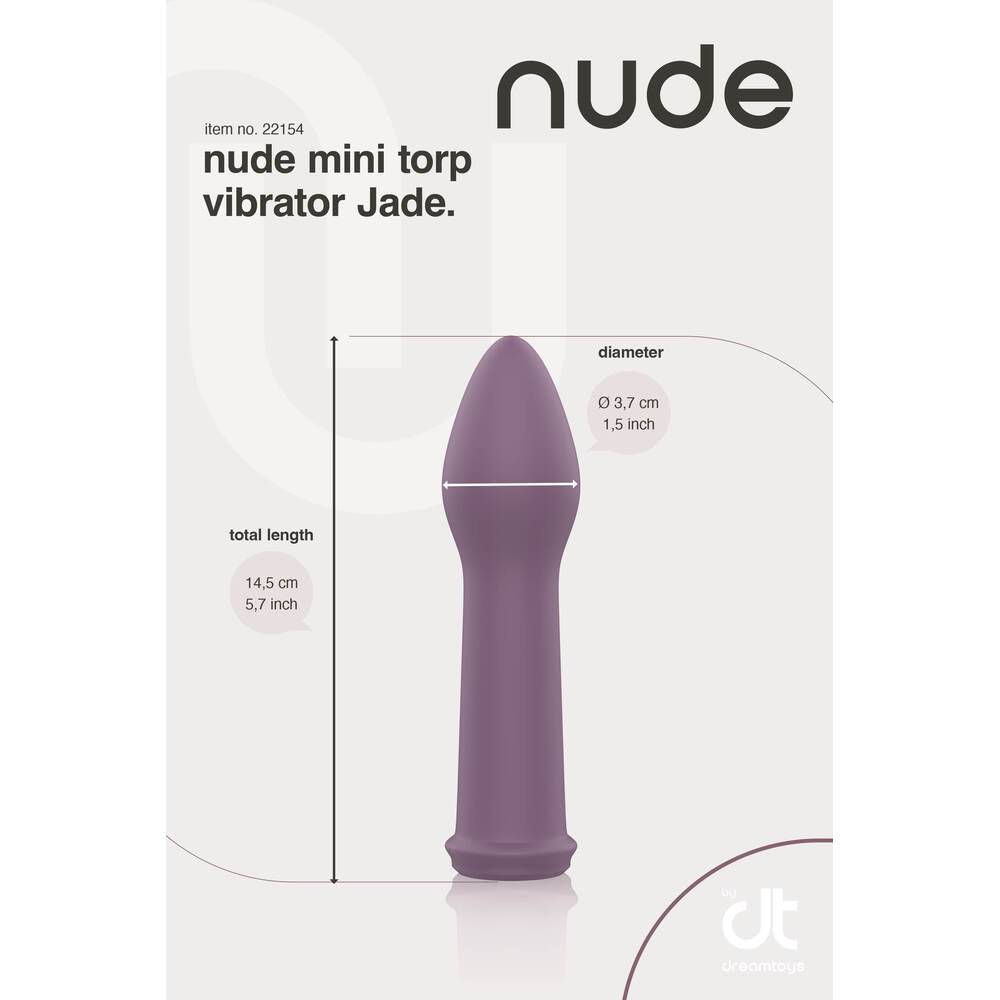 Nude Jade Mini Torp Vibrator by Dream Toys, featuring a sleek design and soft curves for intimate pleasure.