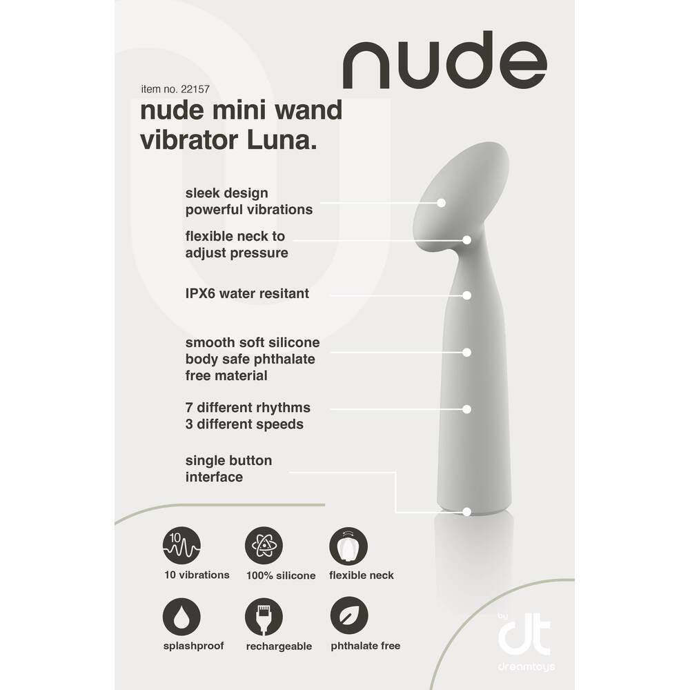 Nude Luna Mini Väggvibrator by Dream Toys with sleek design and ergonomic shape, perfect for targeted stimulation.