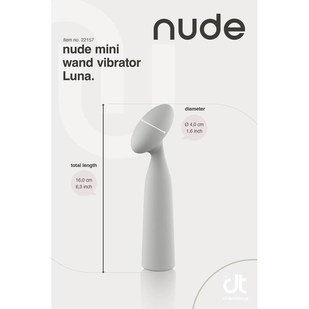Nude Luna Mini Väggvibrator by Dream Toys, featuring a sleek design and ergonomic shape for targeted pleasure.