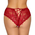 Red Cottelli Collection grenfri trosa with delicate lace trim and a form-fitting design displayed on a neutral background.
