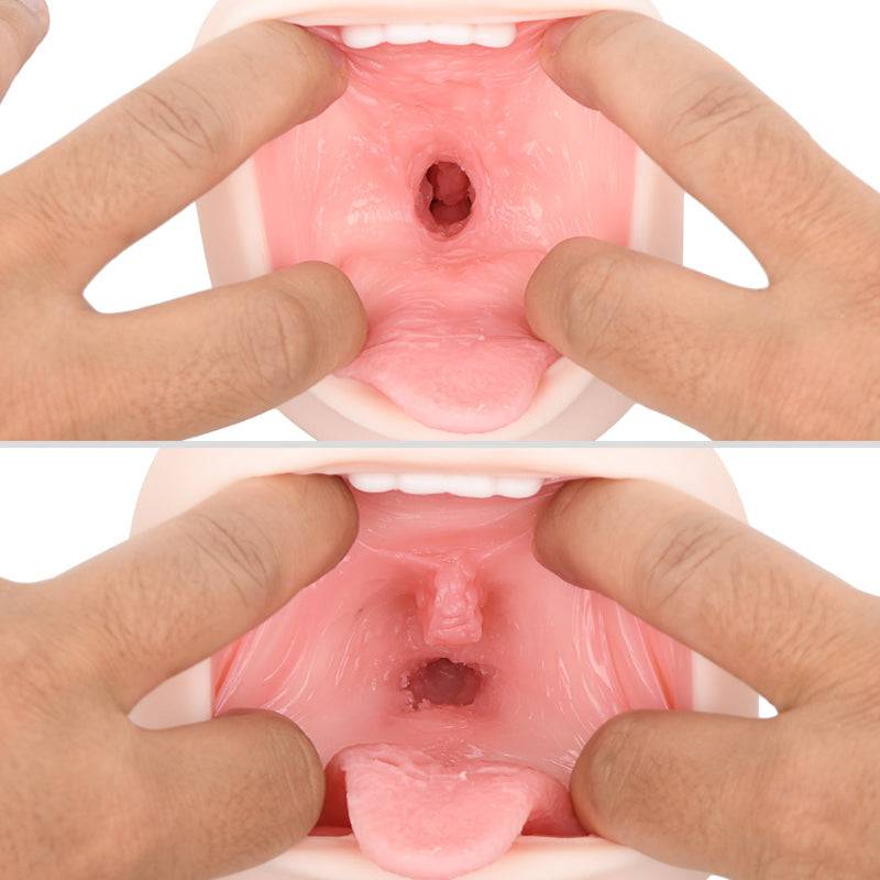 Utensil Race Magiska ögon Sanningens mun mjuk masturbator with intricate textures and realistic design.