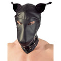 Fetish Collection faux leather dog mask with adjustable straps and eye openings for a unique costume accessory.