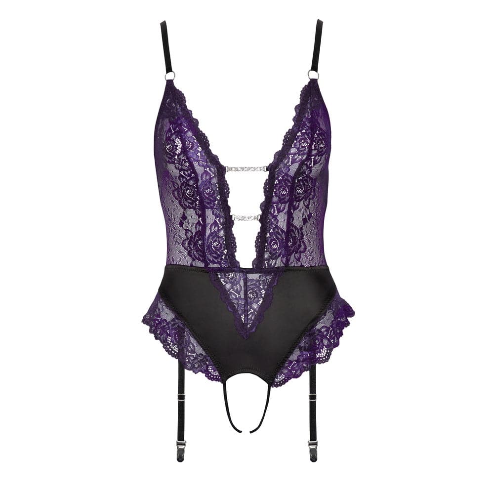 Cottelli Collection Grenfri spetskropp featuring delicate lace details and a fitted silhouette in black.