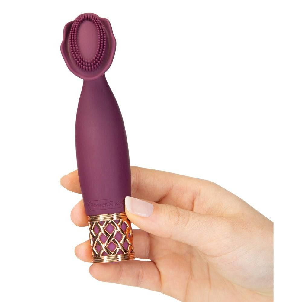 Pillow Talk Secrets Passion mini massage device by BMS Enterprises, featuring a sleek design and ergonomic shape.