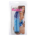 Blue Mini Rabbit Vibe by Seven Creations, featuring dual motors and a sleek, ergonomic design for enhanced pleasure.