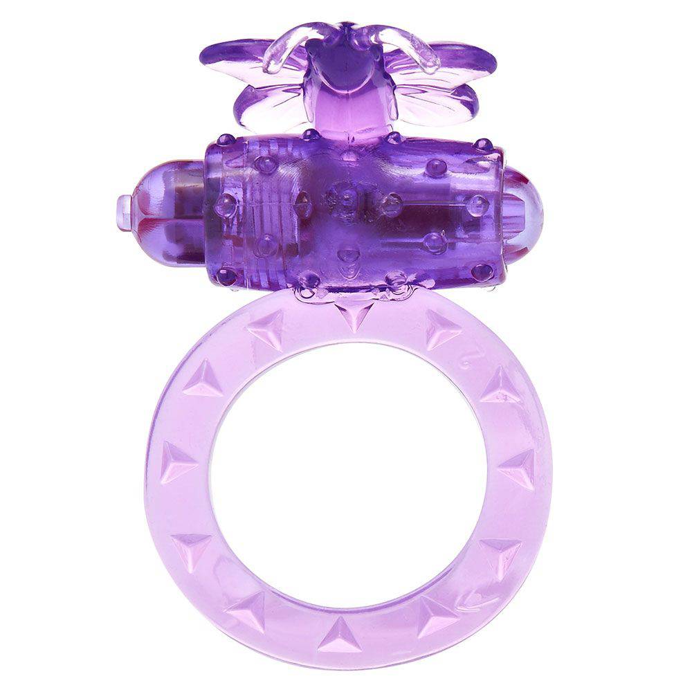 ToyJoy Flutter vibrating cock ring in vibrant colors, showcasing its unique design and textured surface for enhanced pleasure.