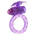 ToyJoy Flutter vibrating cock ring in purple with textured surface and sleek design for enhanced pleasure.