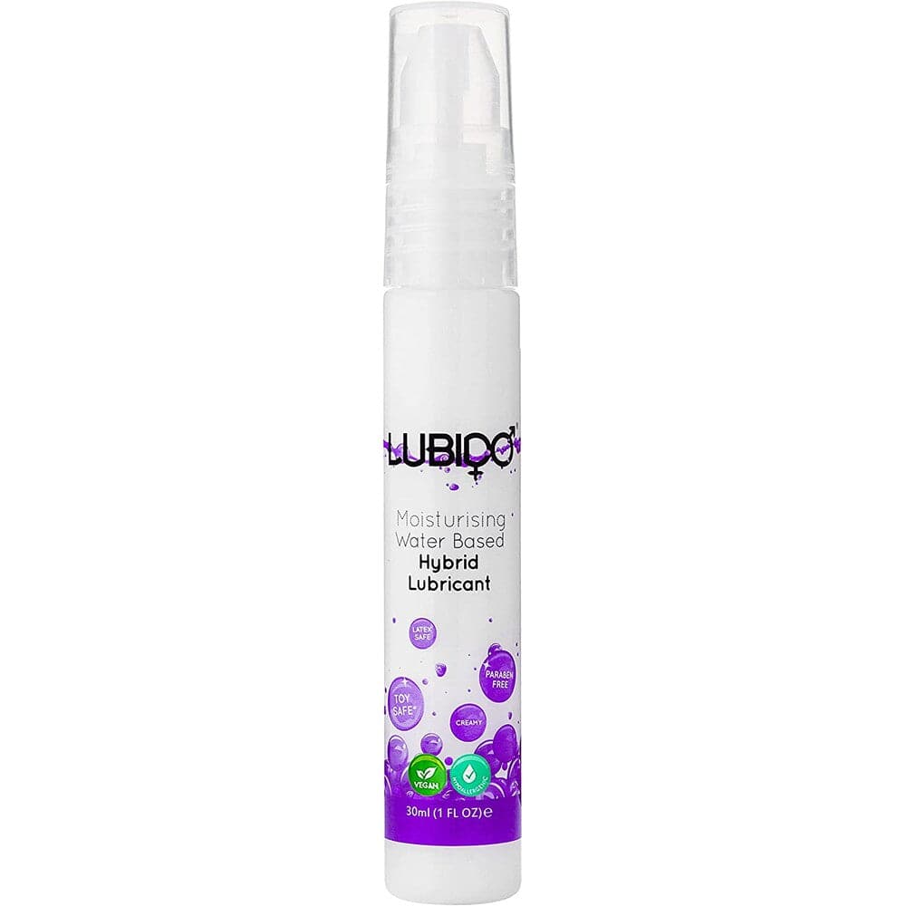 Lubido HYBRID 30ml water-based lubricant in a sleek bottle, ideal for smooth and gentle use.