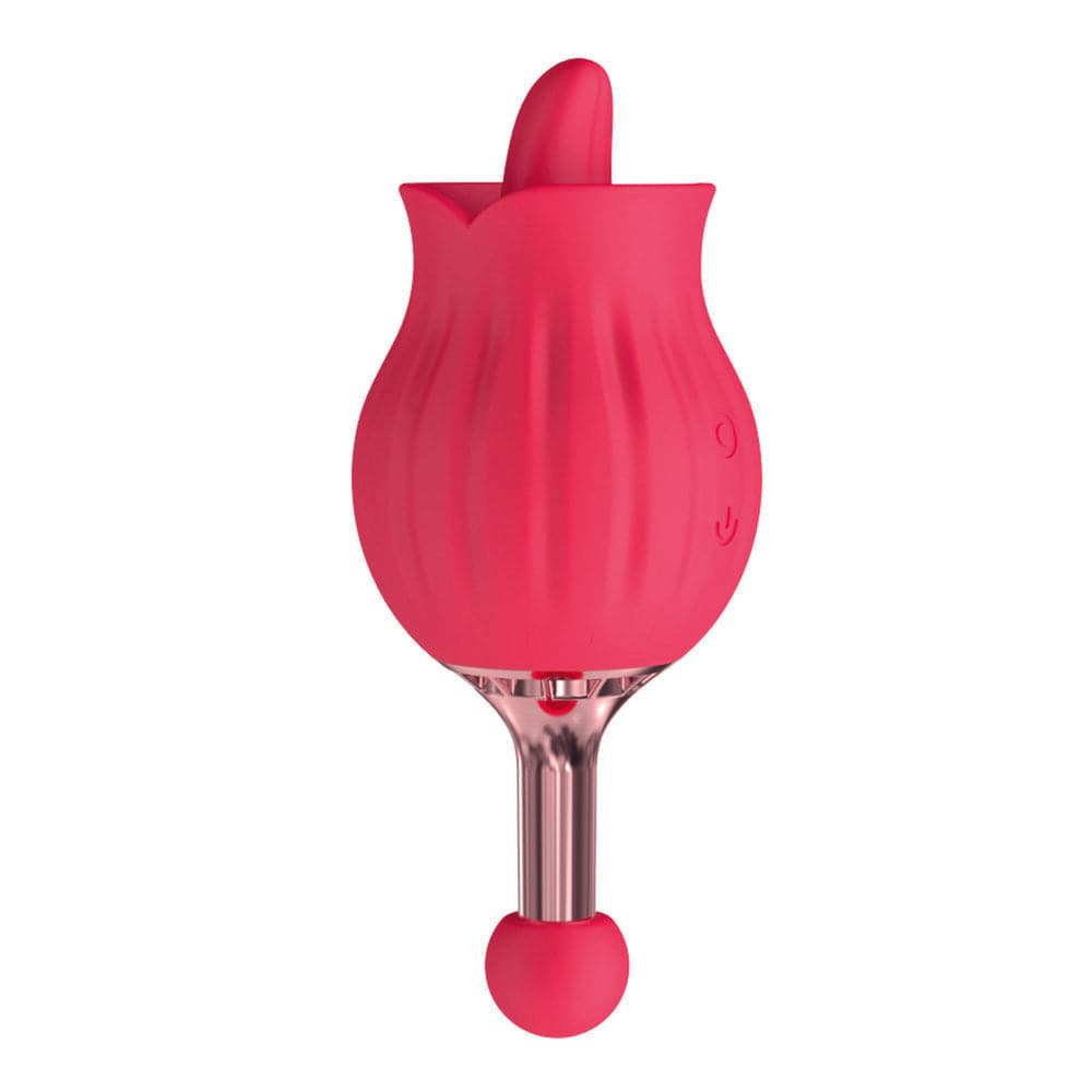 Nasswalk Toys ClitTastic Rose Bud Dual Massager in vibrant pink with ergonomic design for targeted stimulation.