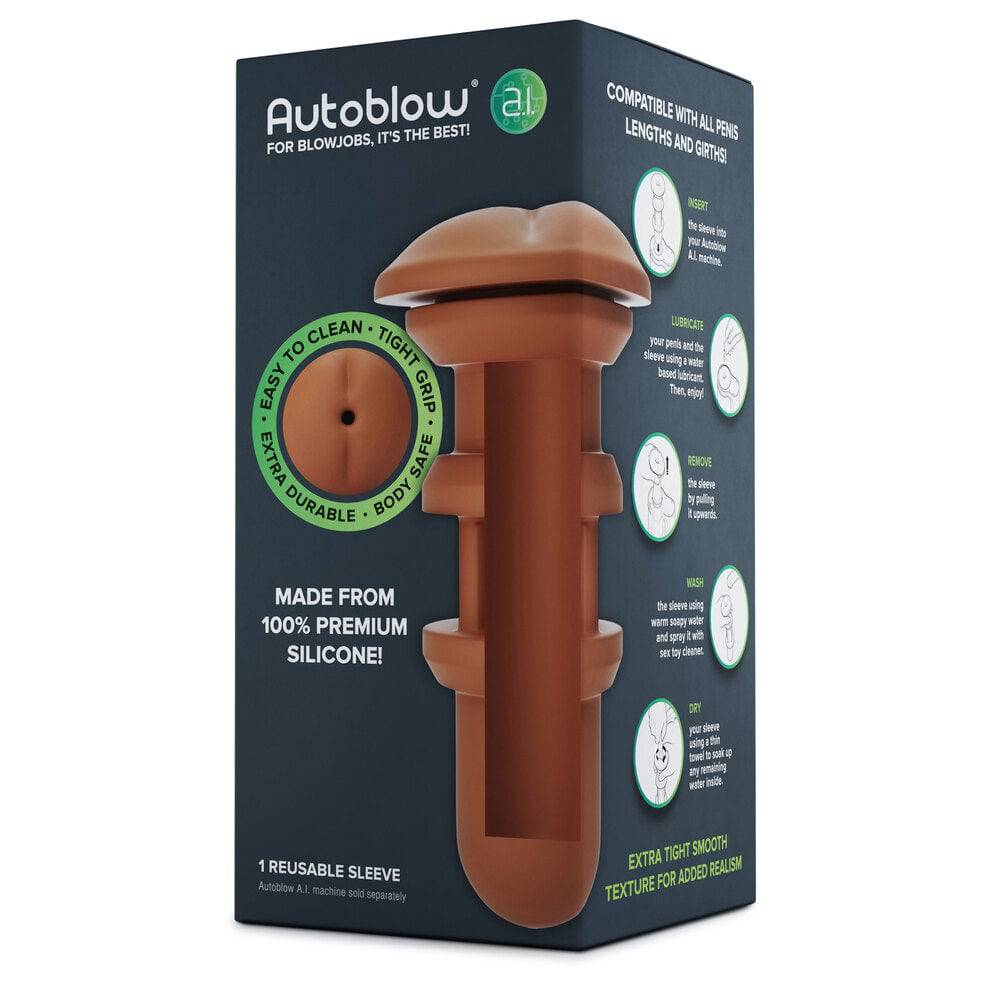 Autoblow A.I reusable anal sleeve with textured surface and ergonomic design for enhanced pleasure.