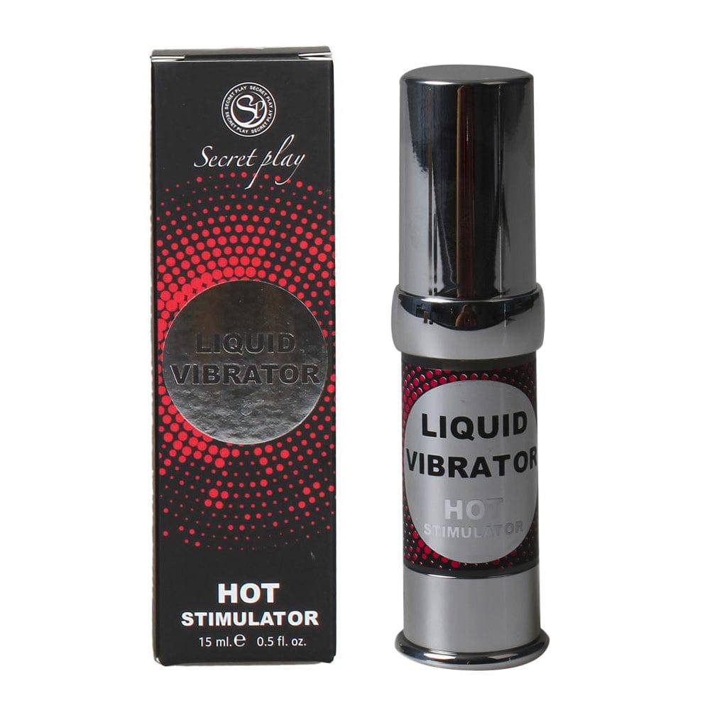 Liquid vibrator hot stimulator gel in a clear bottle, featuring a vibrant label and a smooth texture.