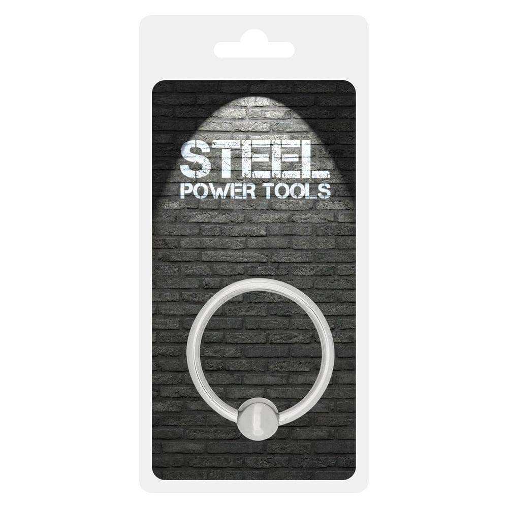 Steel Power Tools Ekollon 30mm penis ring in silver with a sleek design, showcasing its smooth finish and sturdy construction.